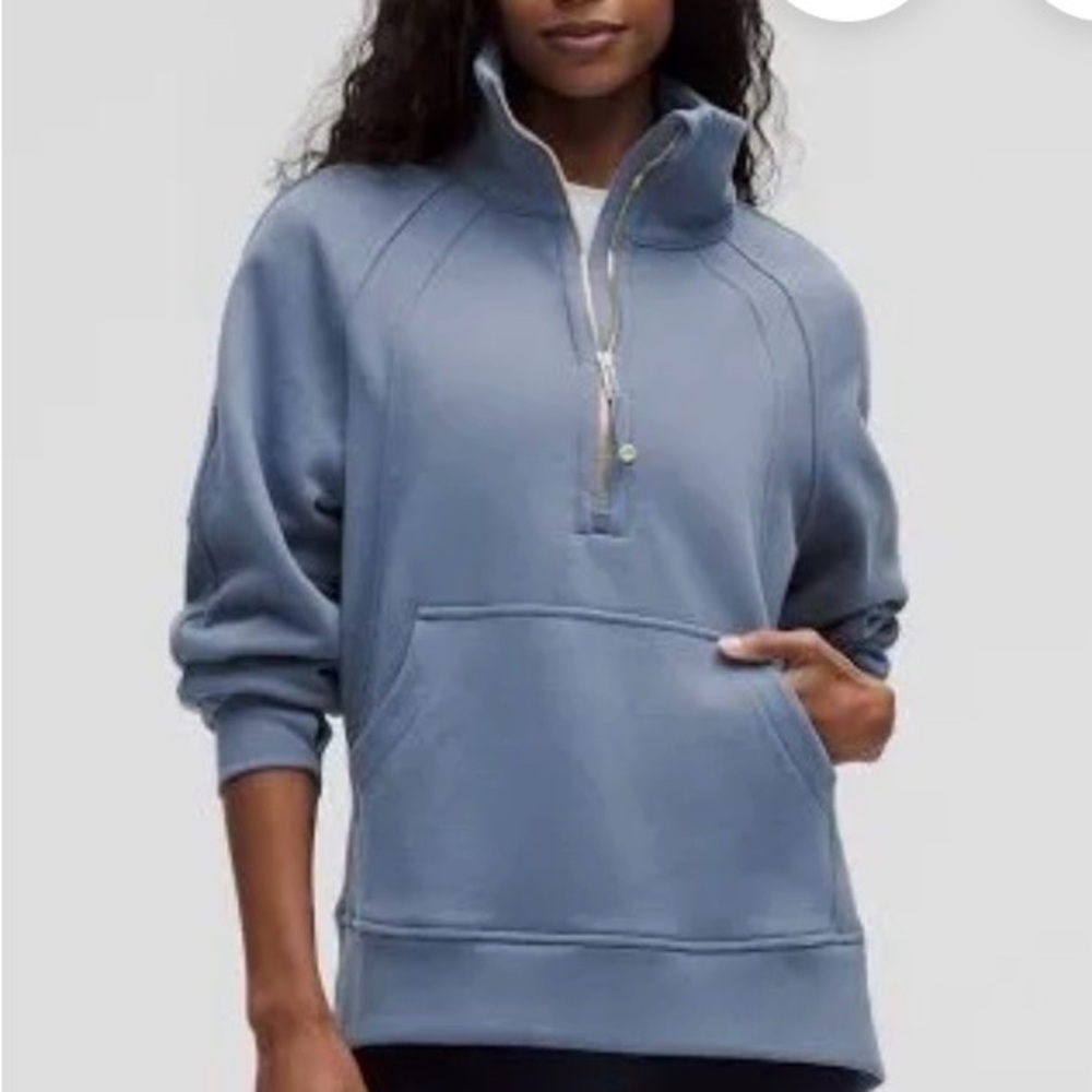 Lululemon Scuba Full Length Athletica Slate Blue Half-Zip Sweatshirt size M/L